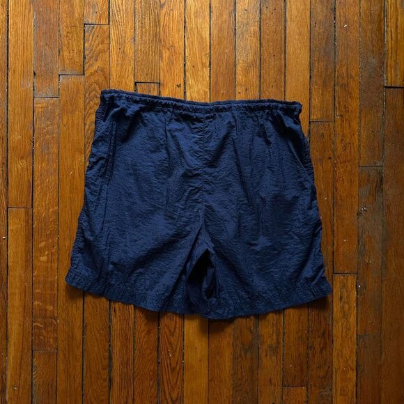 Vintage 90s Nike White Tag Men's Navy Blue Athletic‎ Windbreaker Chubbie Shorts - Picture 4 of 5